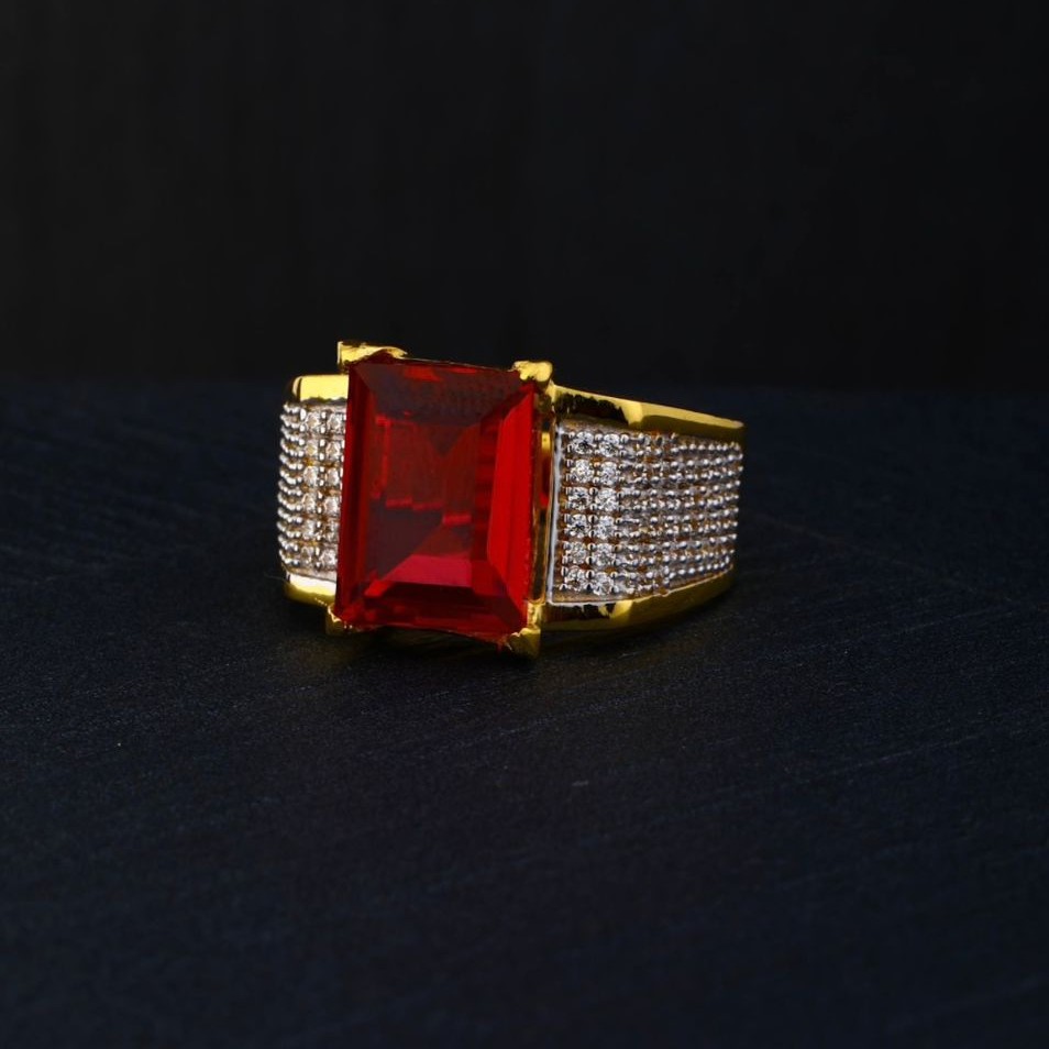 22Kt Gold Pink Stone Ring