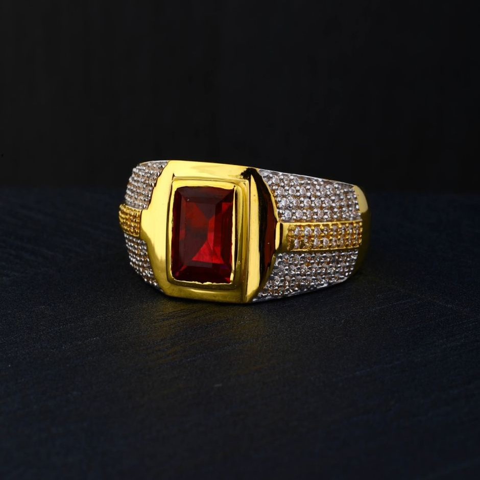 916 Gold Hallmarked Pink Stone Ring