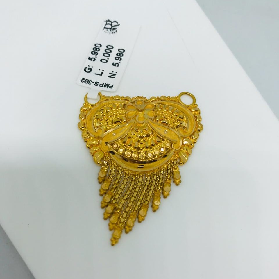 22k Patara Plain Double Naka Mangalsutra pendant RBO PMPS392