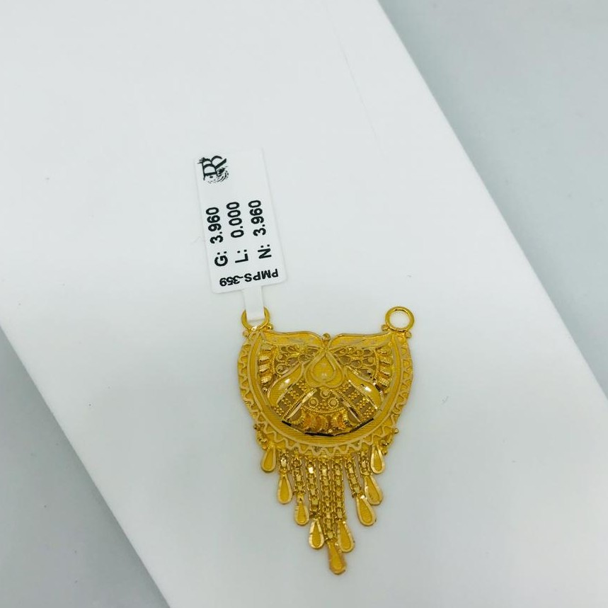 22k Patara Plain Double Naka Mangalsutra pendant RBO PMPS359