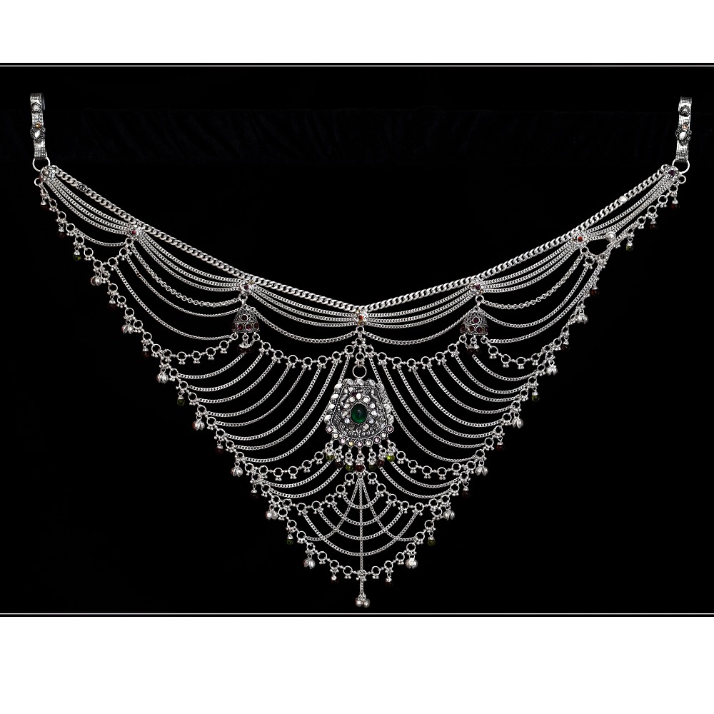 SILVER OXIDISED NET KANDORA