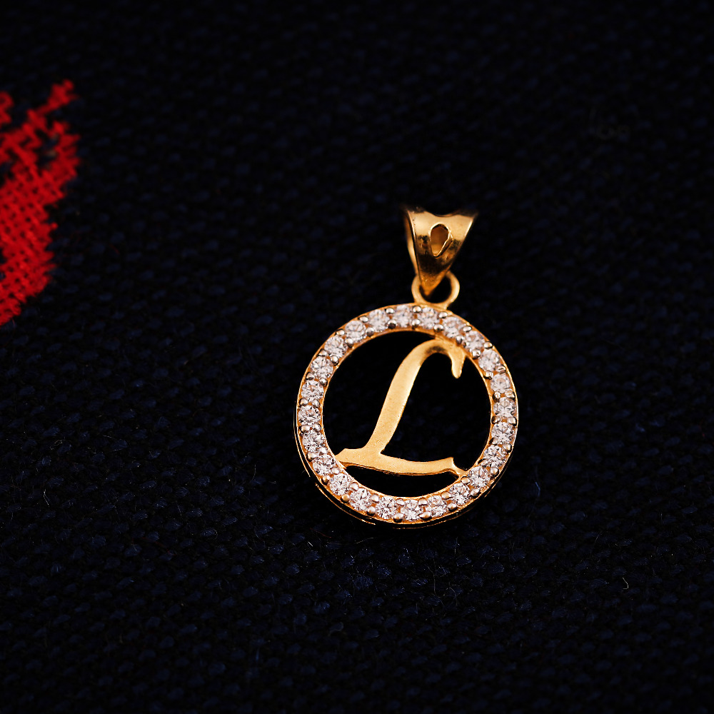 22K CZ ROUND PENDANT