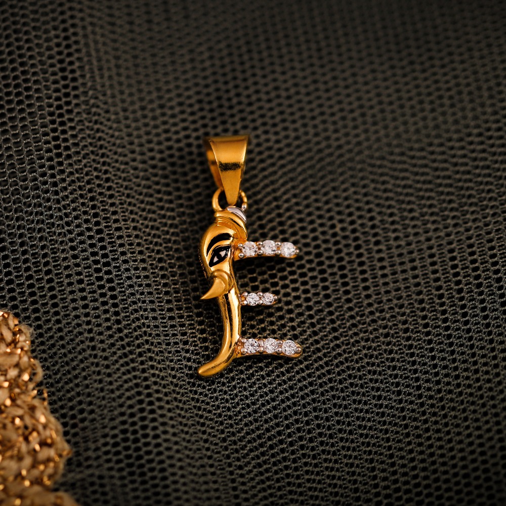 22K CZ GANESH PENDANT