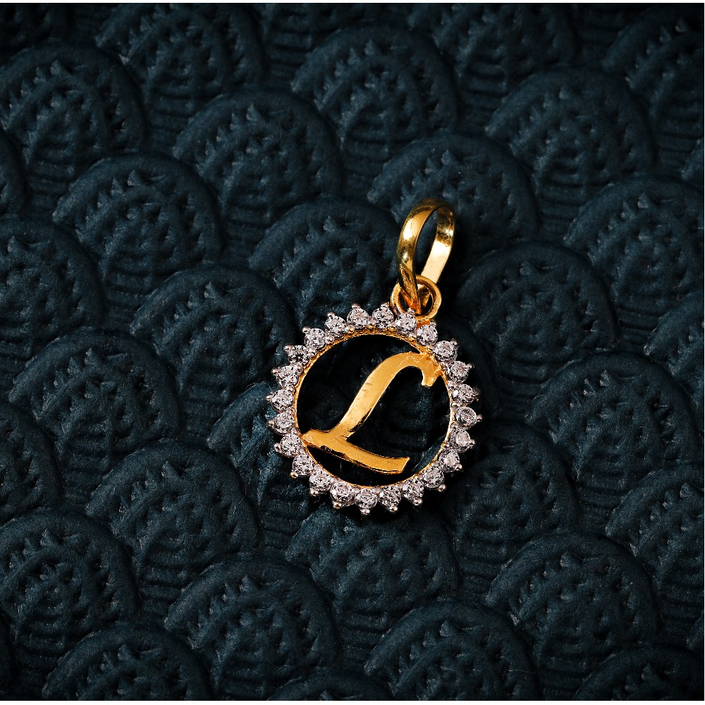 22K CZ ROUND L PENDANTS