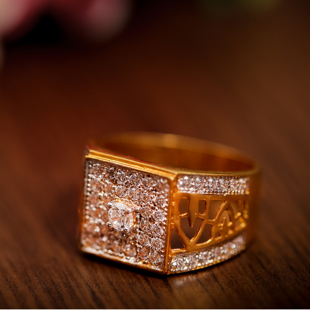 22K CZ STACKING JENTS RING