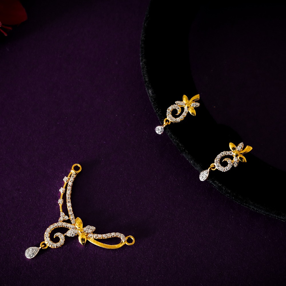 22K CZ PENDANT SET