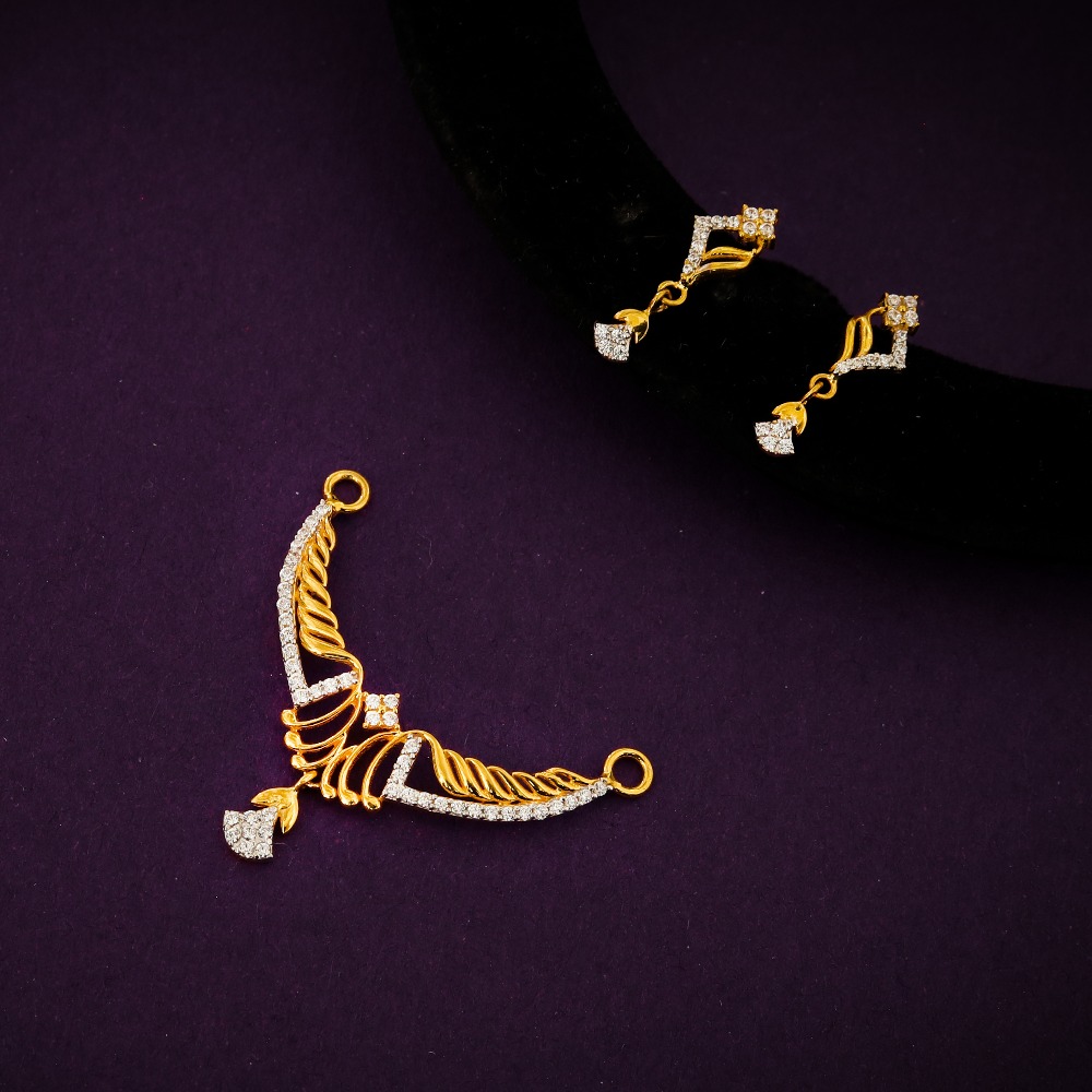 22K CZ PENDANT SET