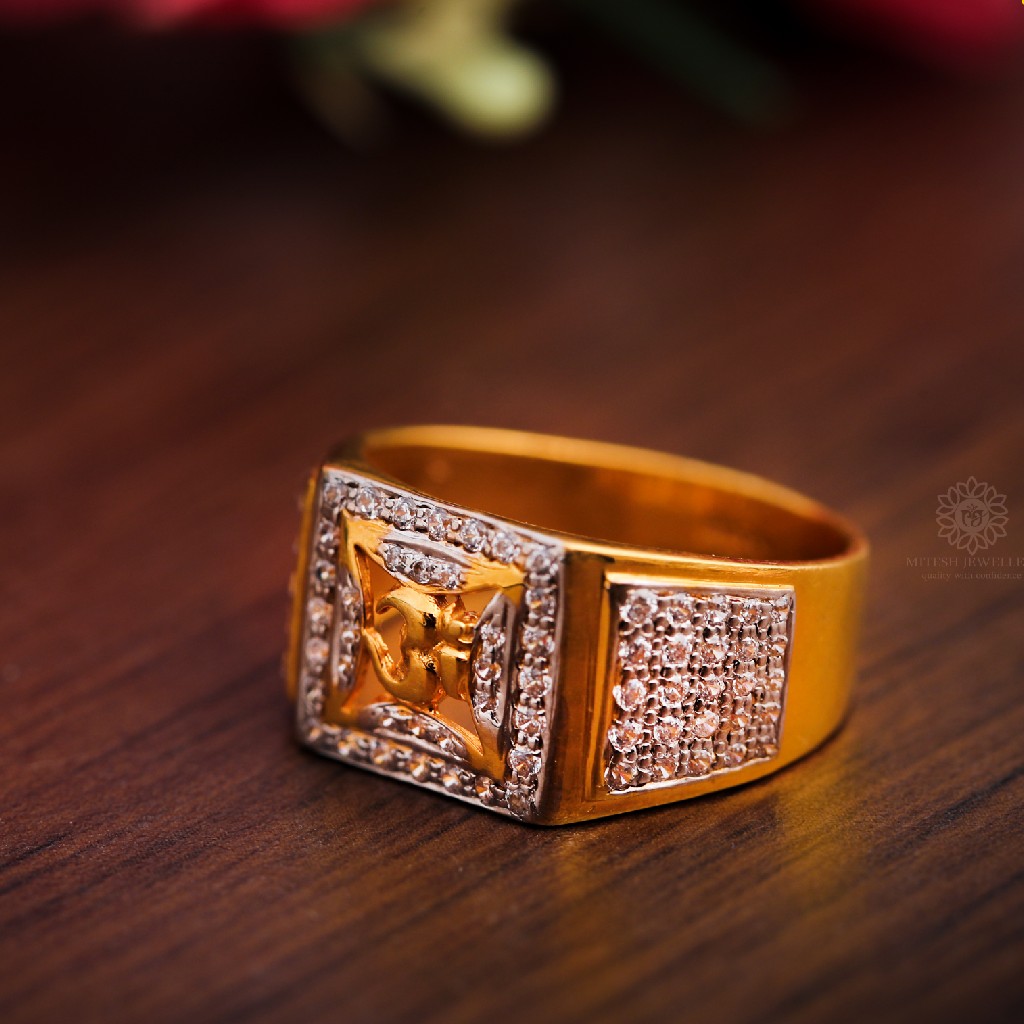 22K CZ JENTS RING