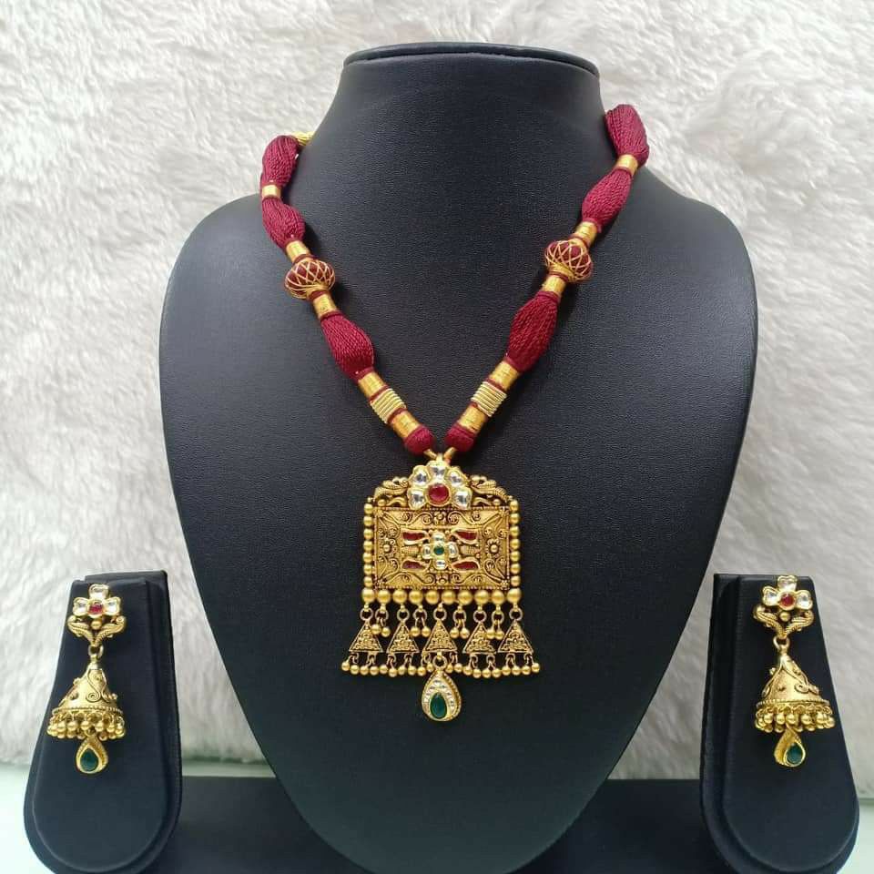 22k gold jesalmeri pendant set
