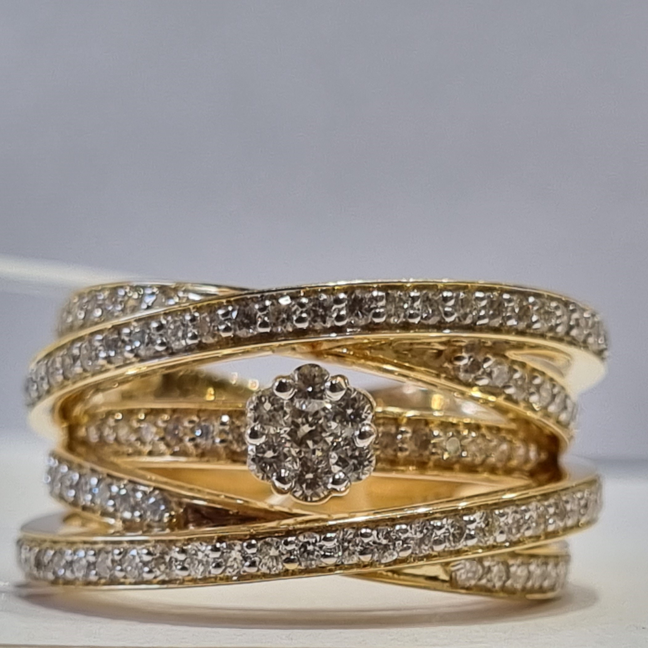 heavy criss cross ring