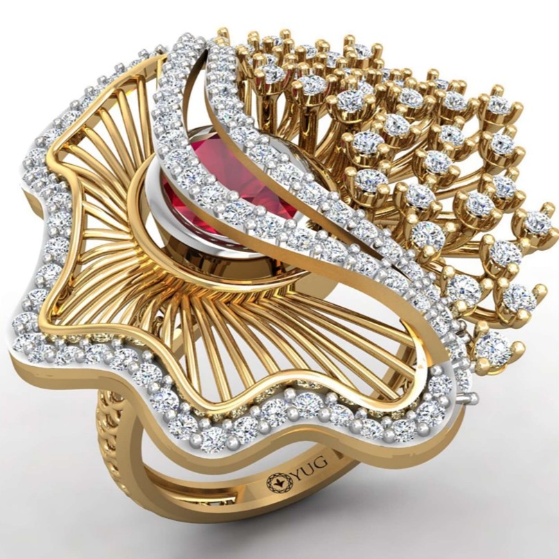 heavy look cocktail ring