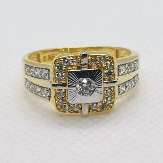 Square rhodium ring