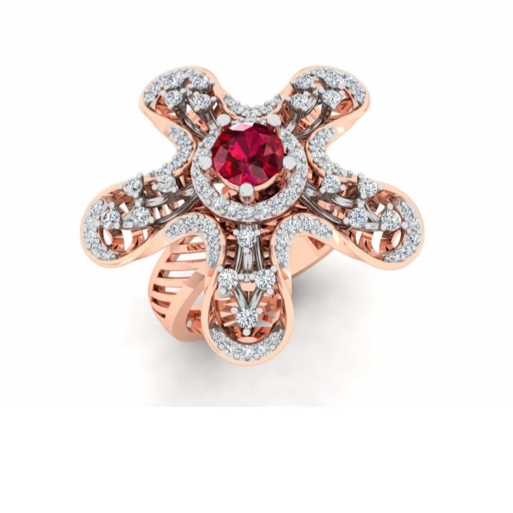18k rose gold star shape ring pj-r003