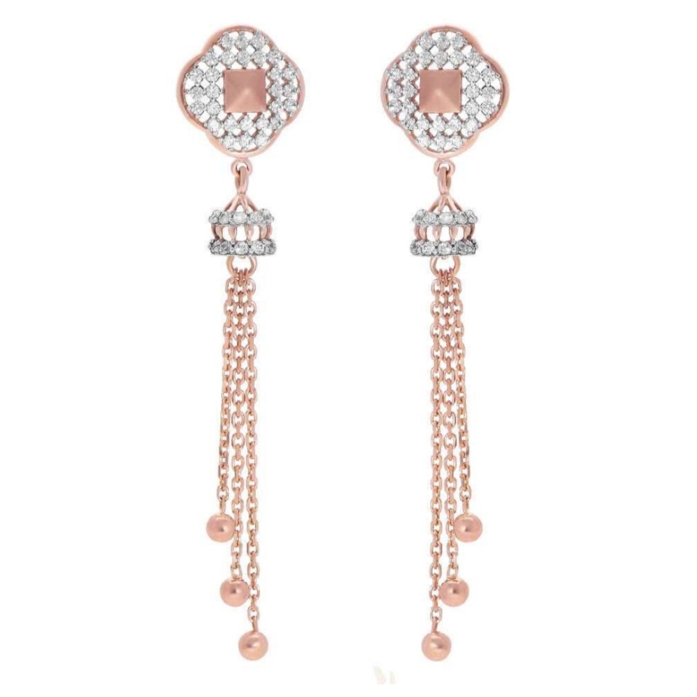 18k rose gold plated designer earring pj-e005