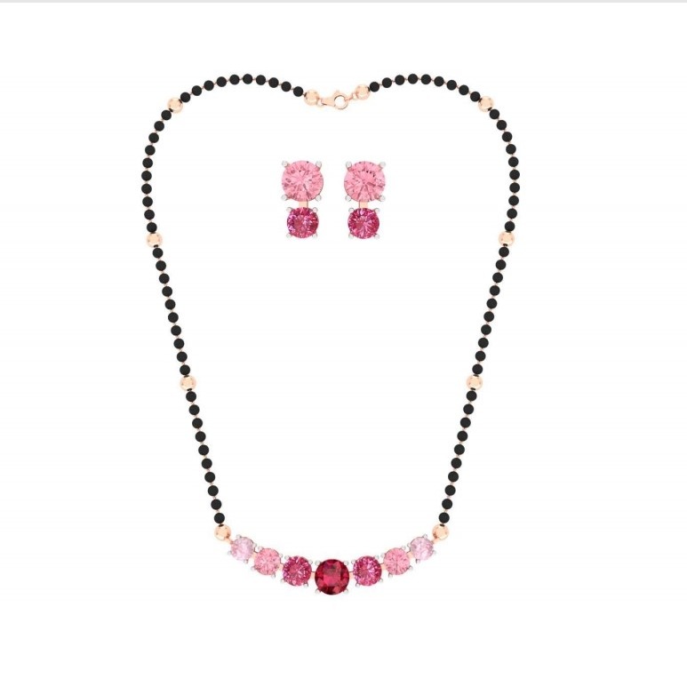 916 gold fancy colorful stone mangalsutra pj-m001