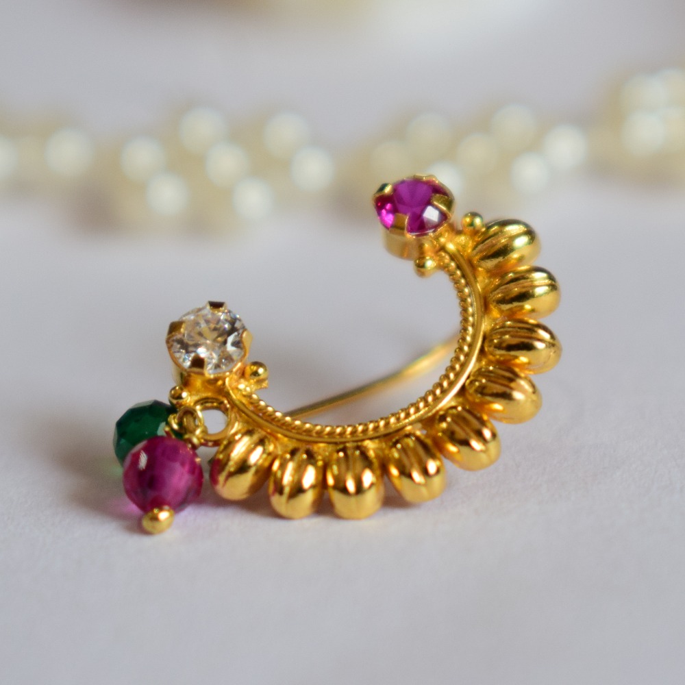 18kt gold nath