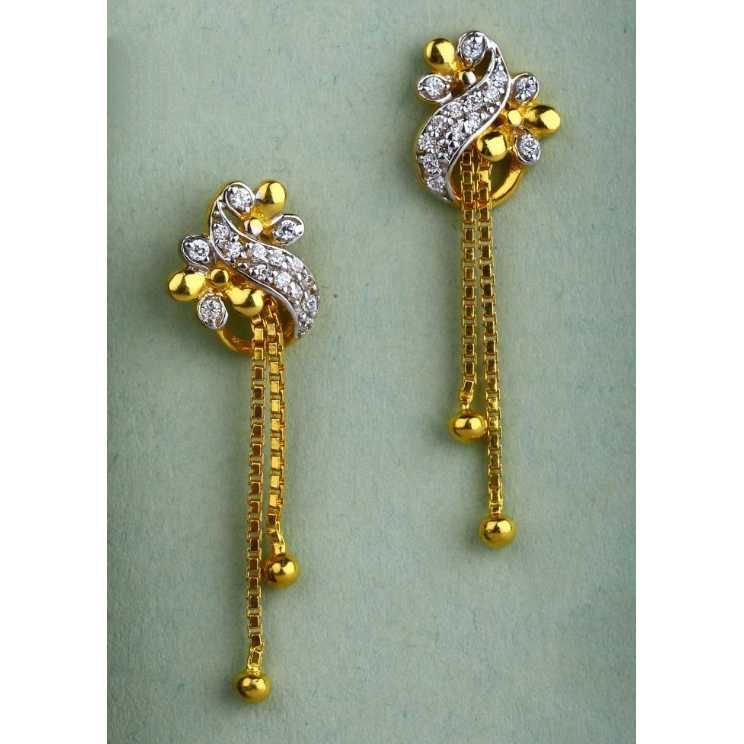 22 K Gold Fancy Earring. NJ-E0636
