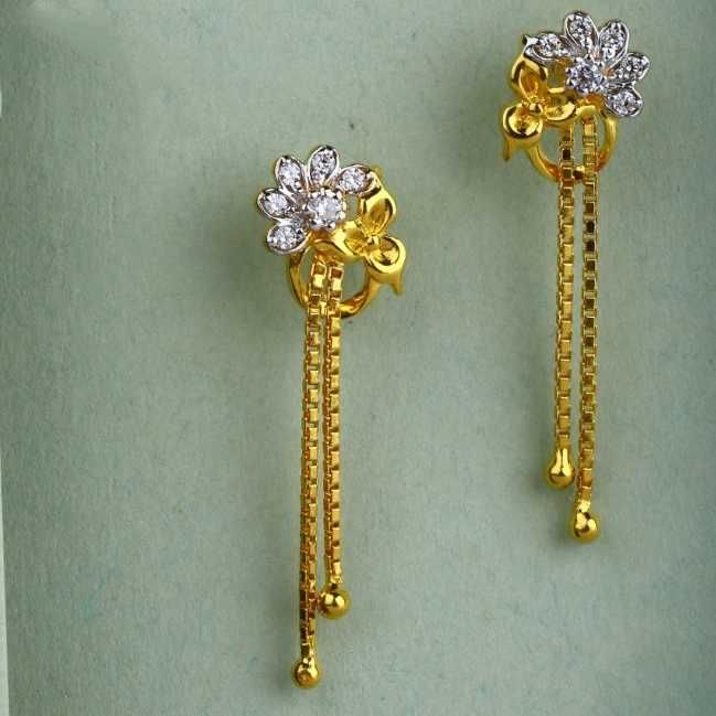 22 K Gold Fancy Latkan Earring. NJ-E0625