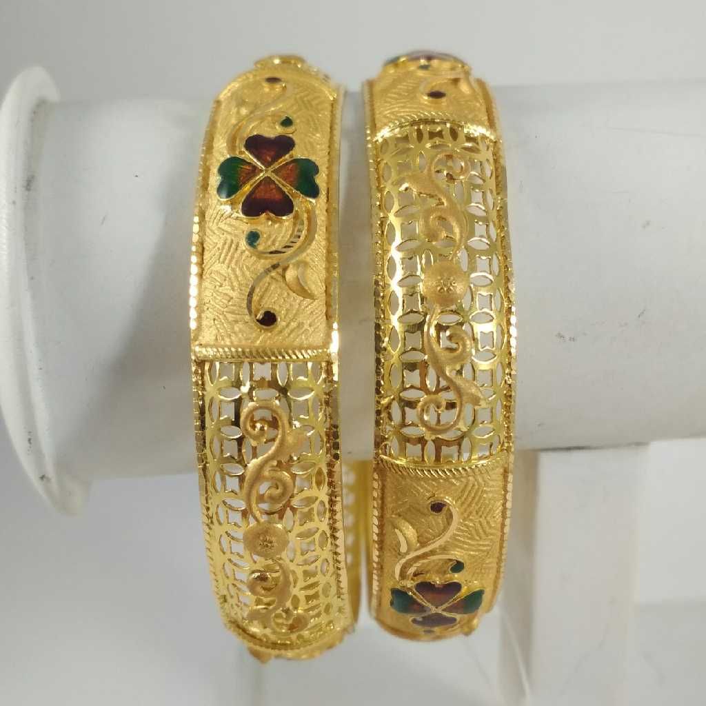 22 K Gold Meenakari Patla. NJ-B0246