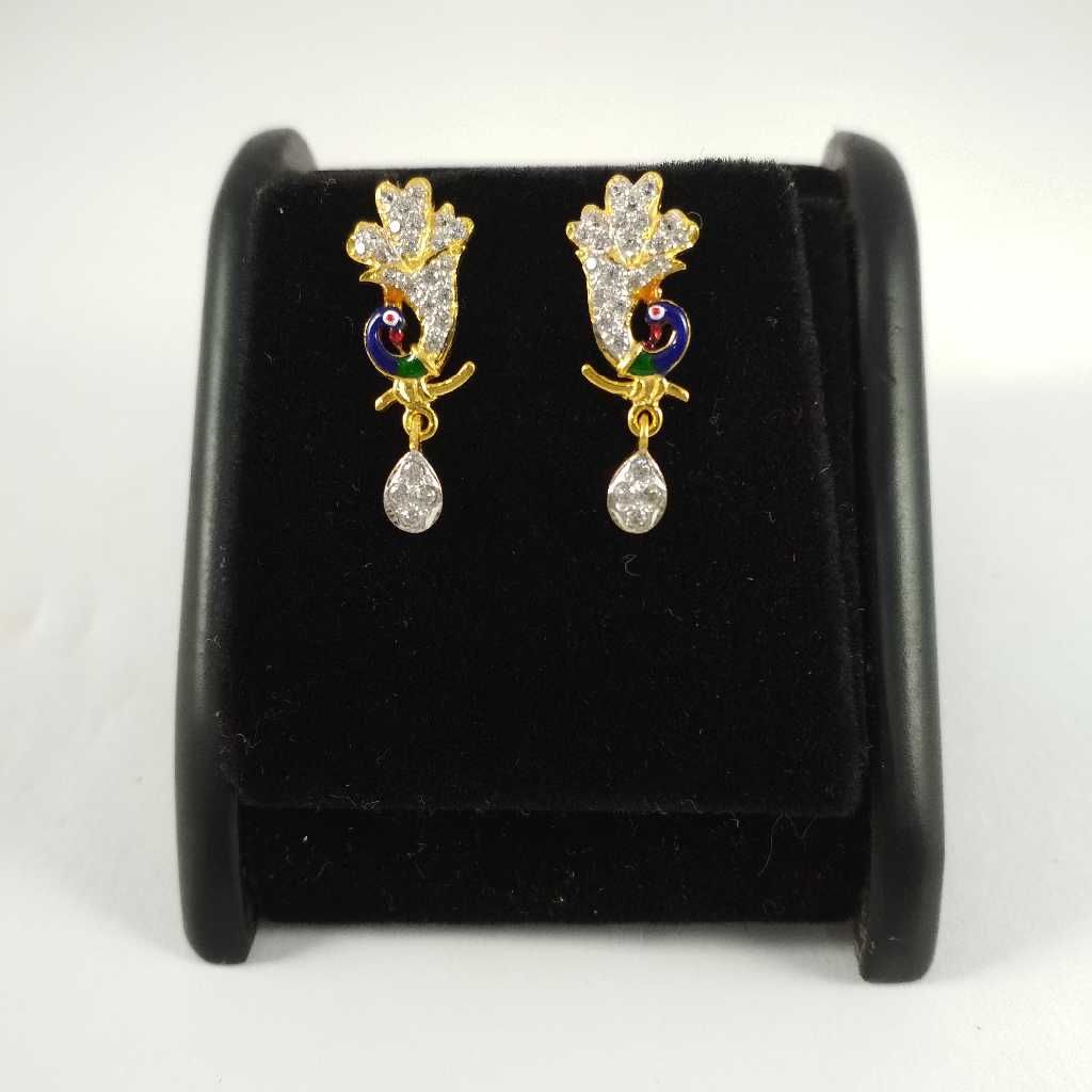 22 K Gold Fancy Peacock Earring NJ-E093
