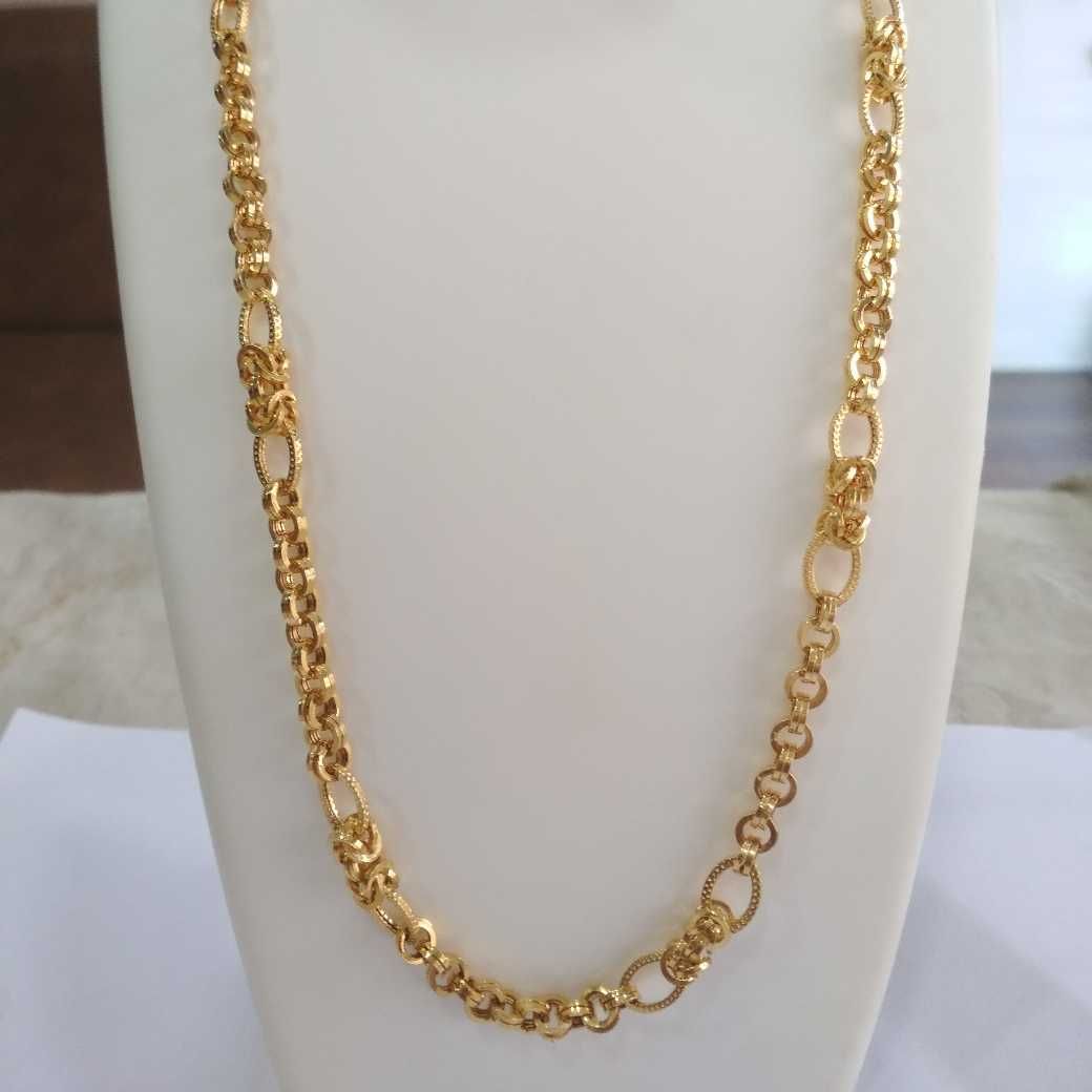 22k gold gents fancy hollow chain NJ-C029