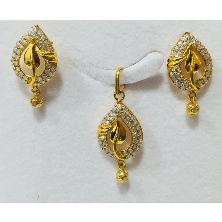 916 gold cz attractive pendant set nj-p014