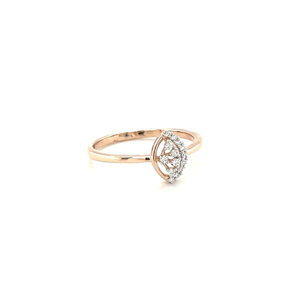 Gold Marquise Diamond Halo Ring in 14k Rose Gold