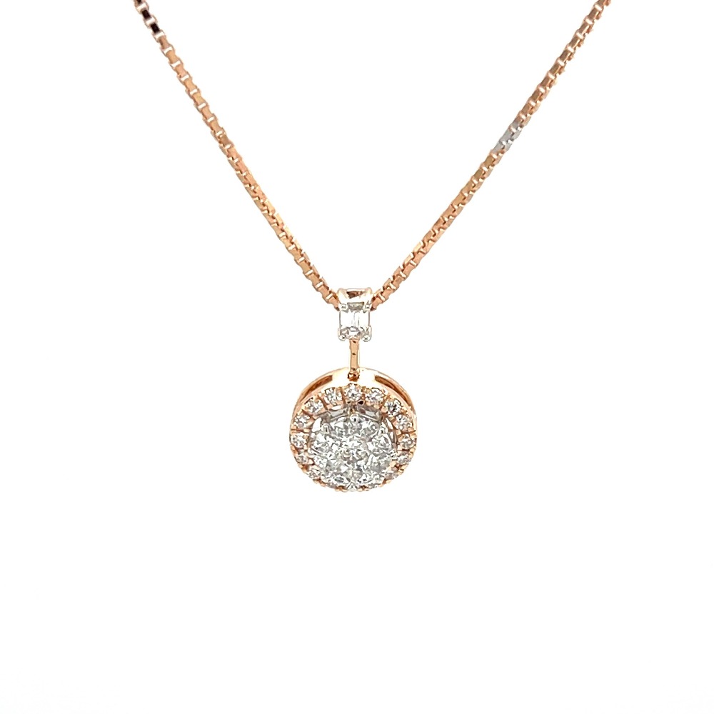 Pressure Setting Solitaire Look Eva Cut Diamond Pendant