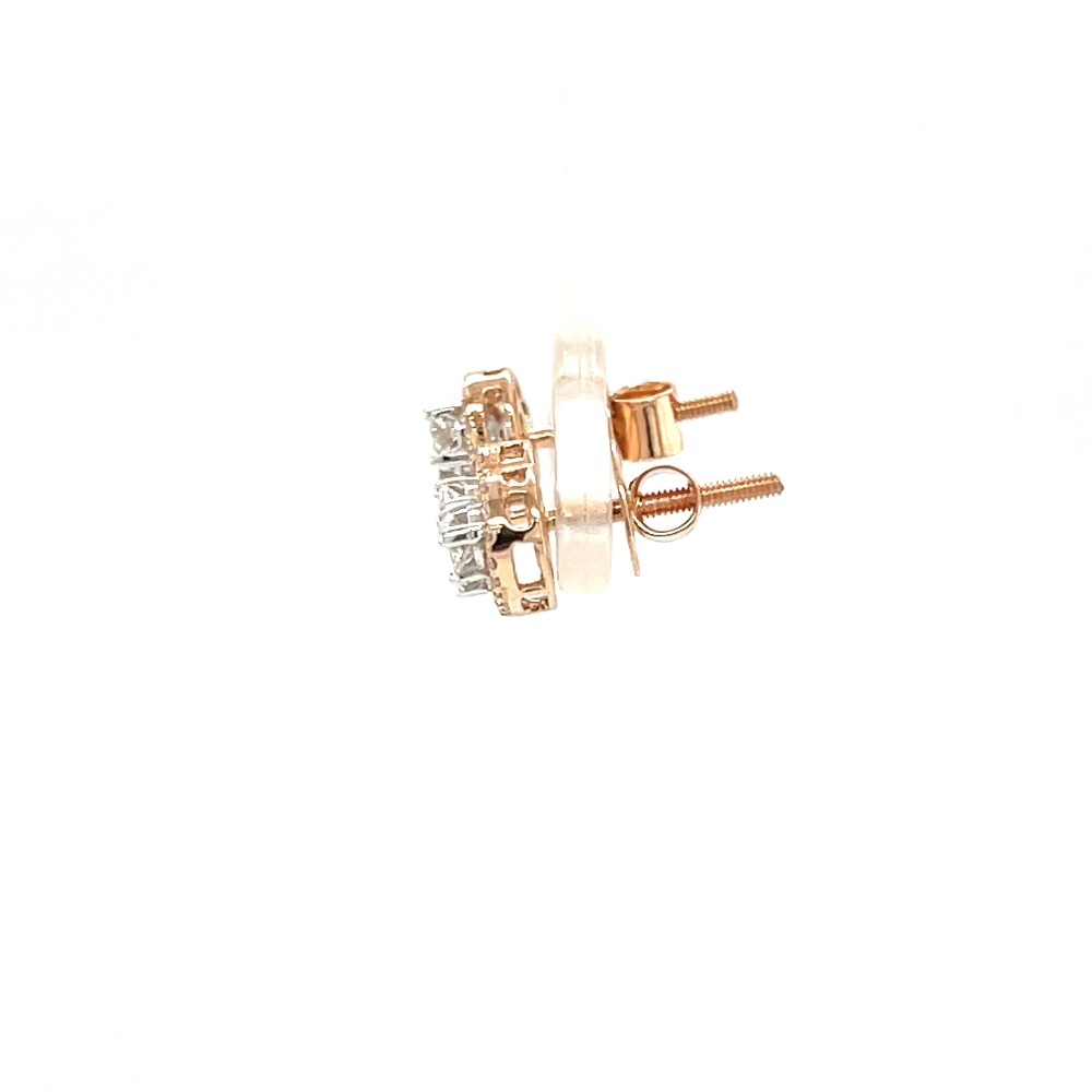 Heart shaped Pie Cut Solitaire Look Diamond Stud Earring