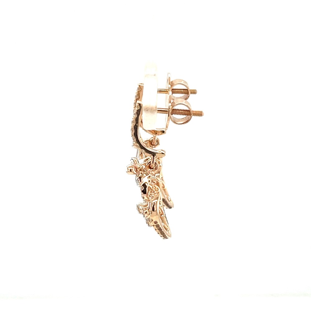 Drop Hanging Diamond Earring Top in 0.98 carats