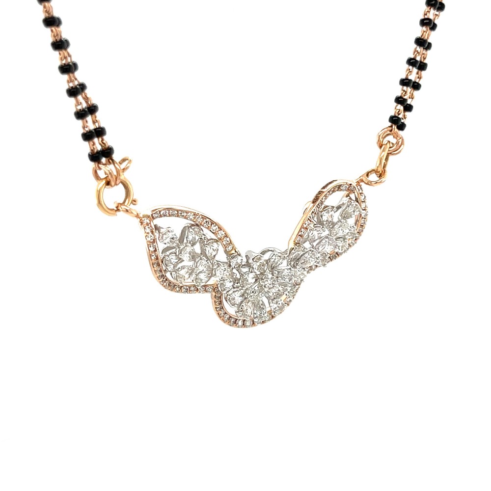 Sundara Pear & Round Diamond Tanmaniya Mangalsutra Pendant