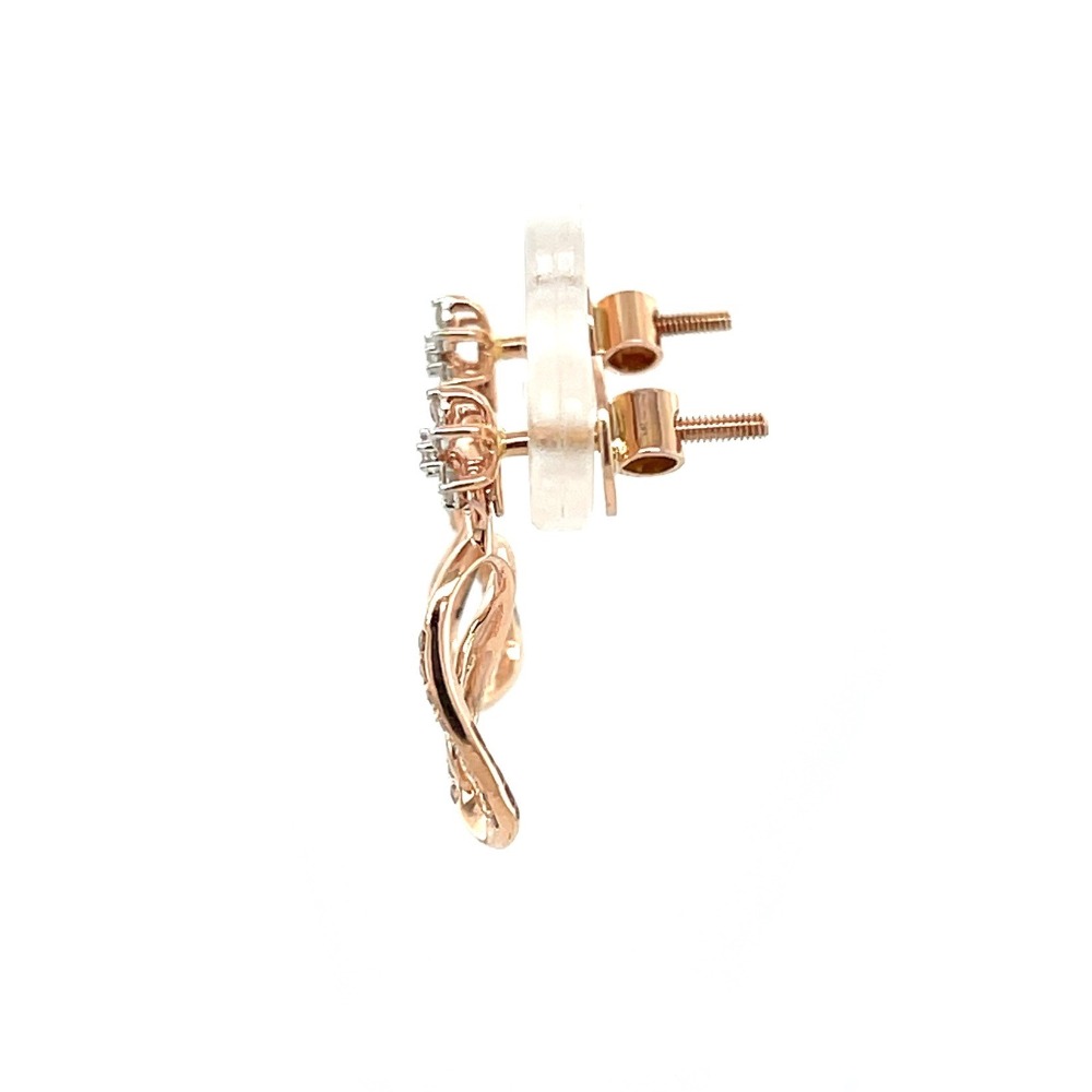 Oval Hanging Floral Diamond Earring in 0.25 Cts