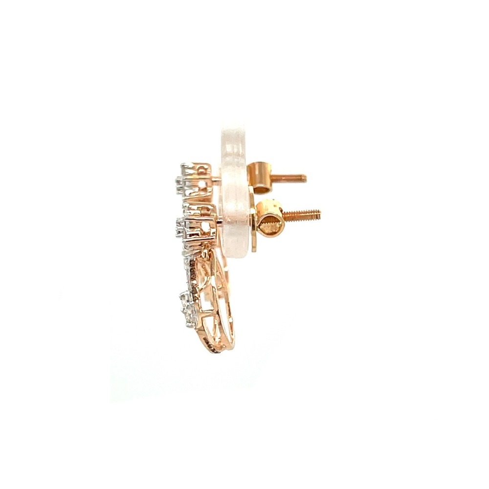 Pissara Floral Diamond Earring Hanging Studs 0.20 Cts
