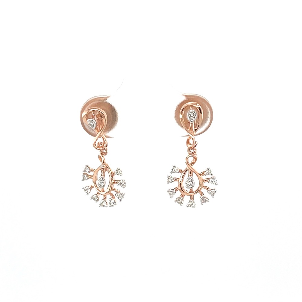 Pendaison Earring Top in 0.20 carats Diamond and 14k Rose Gold