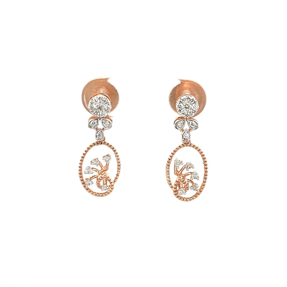 Pressure Setting Diamond Hanging Earring 32 cents VVS Quality
