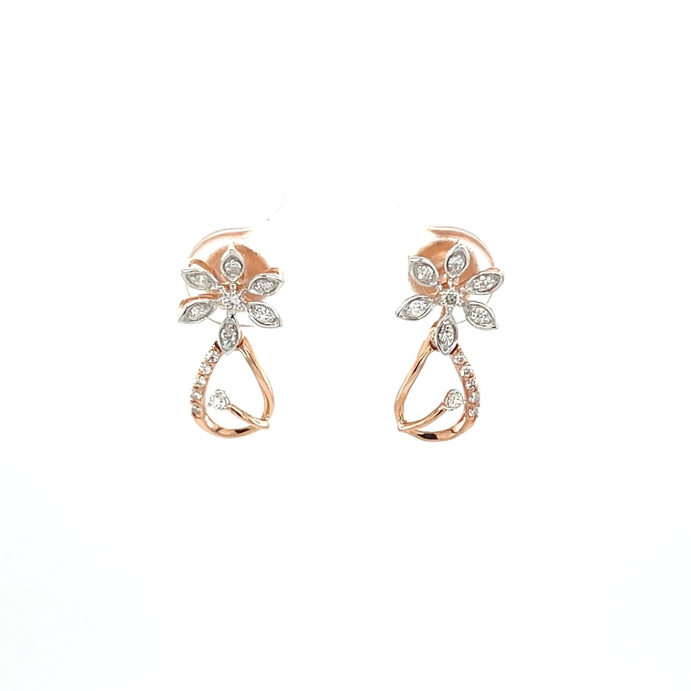 Fleuri Earring Drop in 14k Gold and 18 cents Diamond