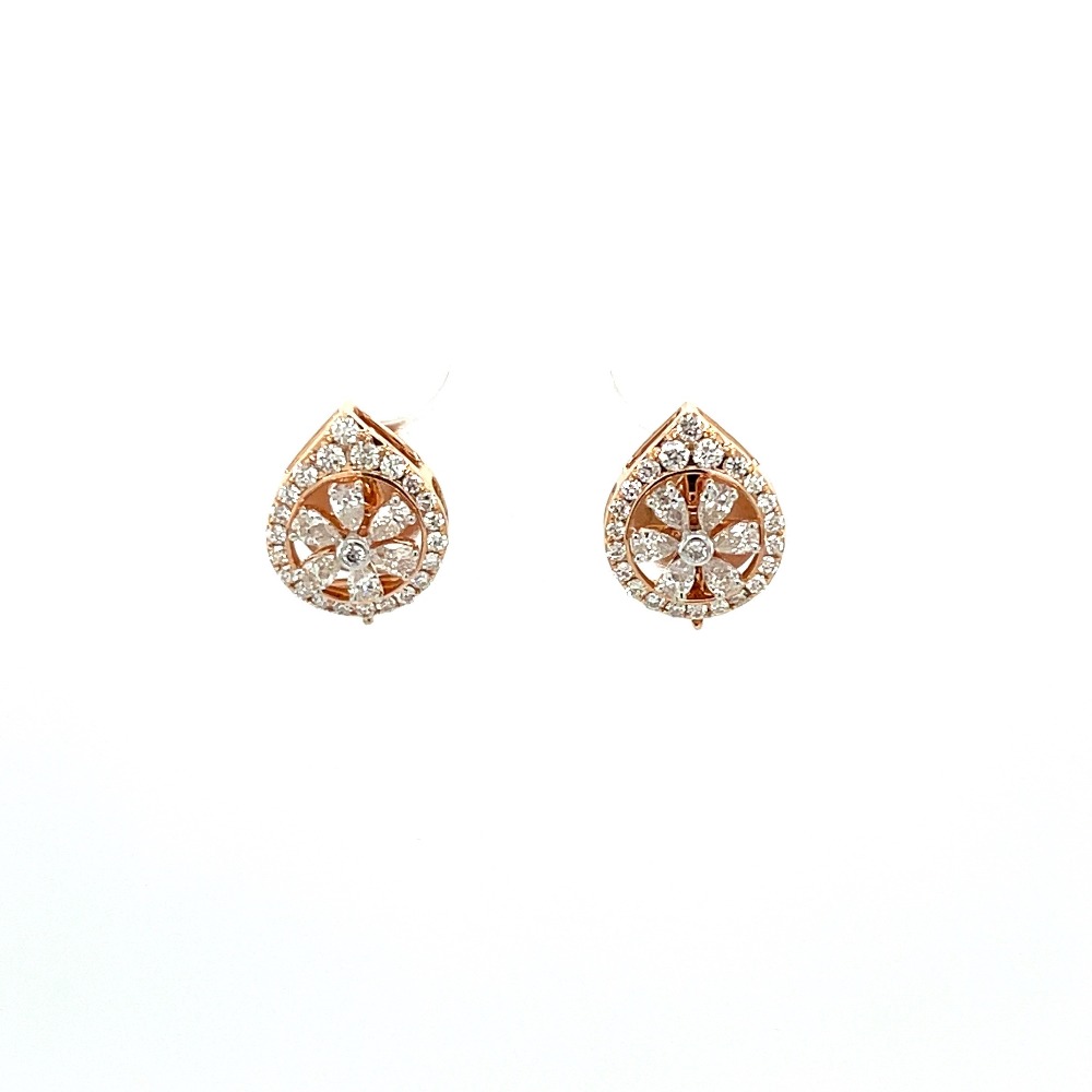 2 Variant Diamond Earring Studs with Pear Shaped Diamonds