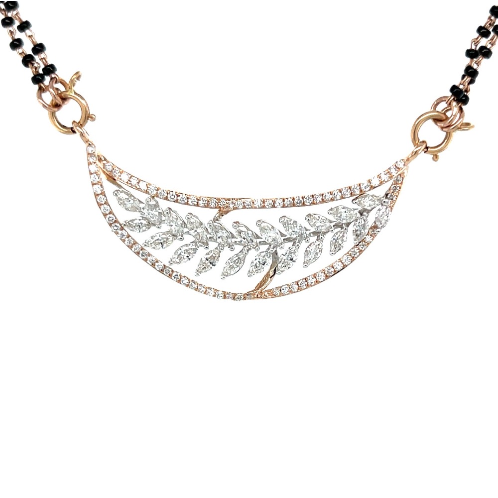 Royale Diamond Tanmaniya Mangalsutra Pendant with Marquise Diamonds