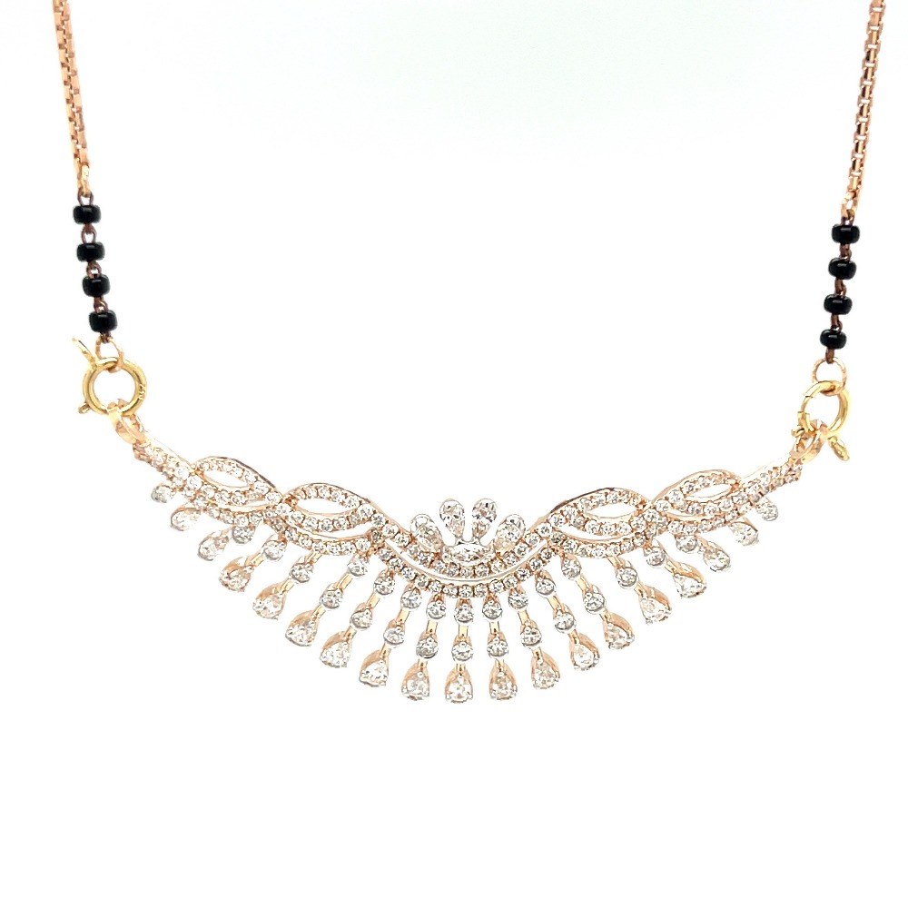 Majestic Diamond Mangalsutra Tanmaniya Pendant in Rose Gold