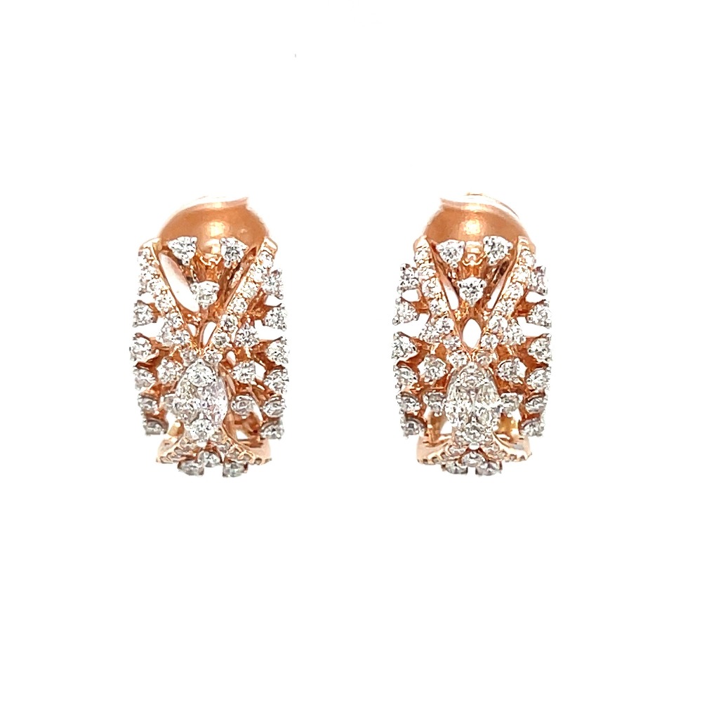 Special Occasion Diamond Hoop Stud Earring by Royale Diamonds