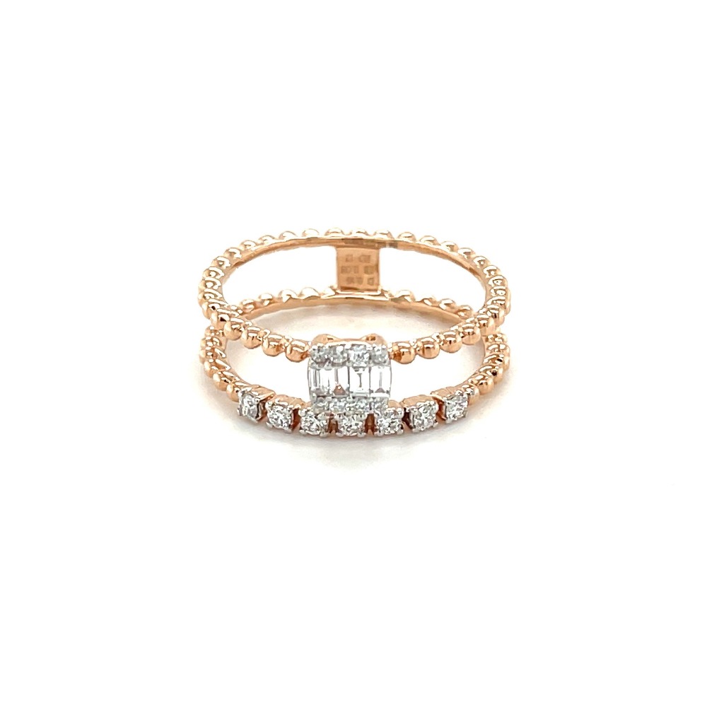 Dual Band Diamond Ring with Baguettes for Women