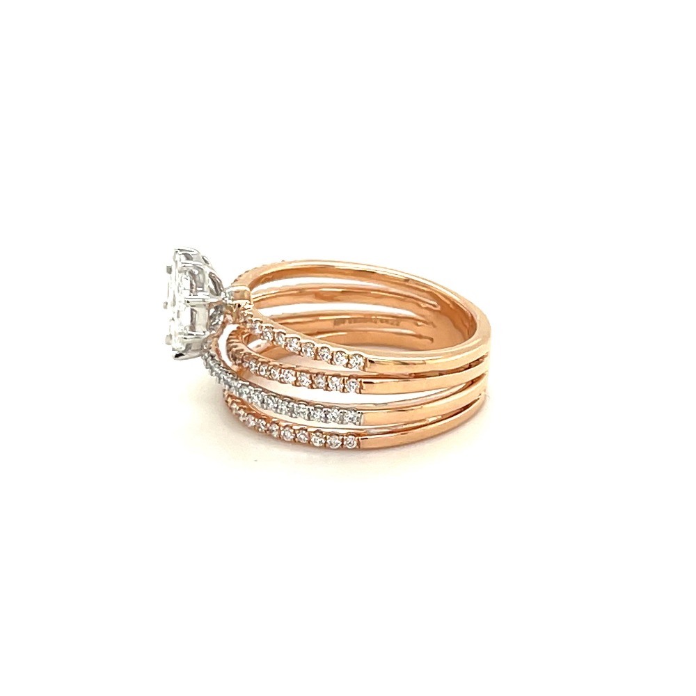 Eva diamond ring with multiple lines for women