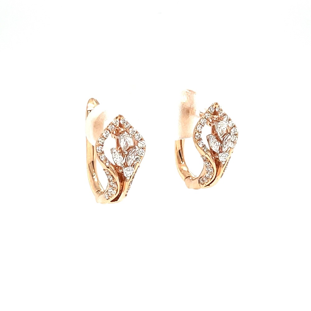 Bud Diamond Hoop Bali Earring by Royale Diamonds