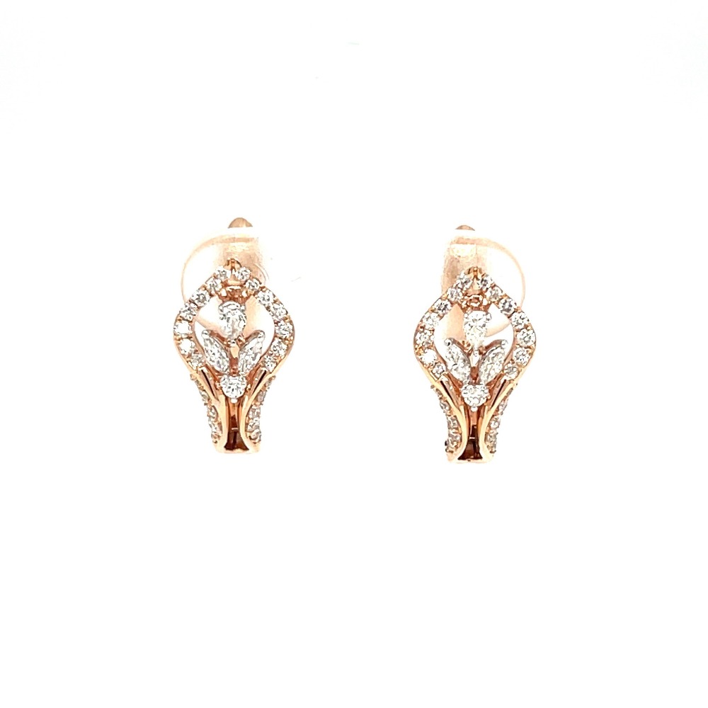 Bud Diamond Hoop Bali Earring by Royale Diamonds
