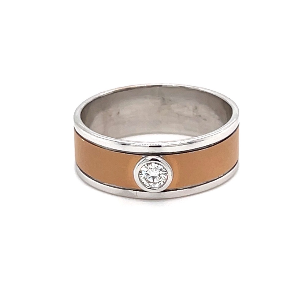 Solitaire Band Ring in Matte Rose Gold for Men
