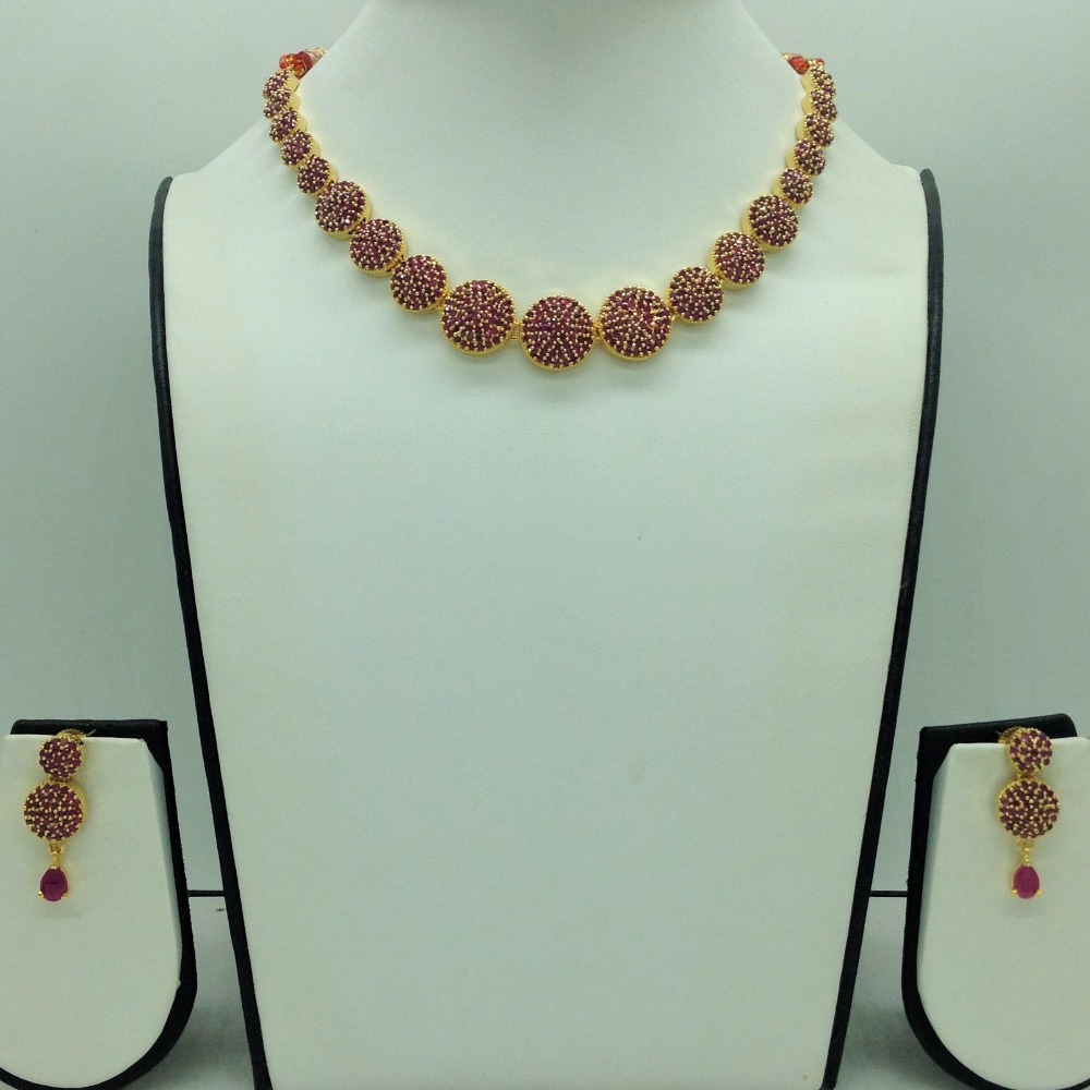 Pearls and Green CZ Necklace Set JNC0215