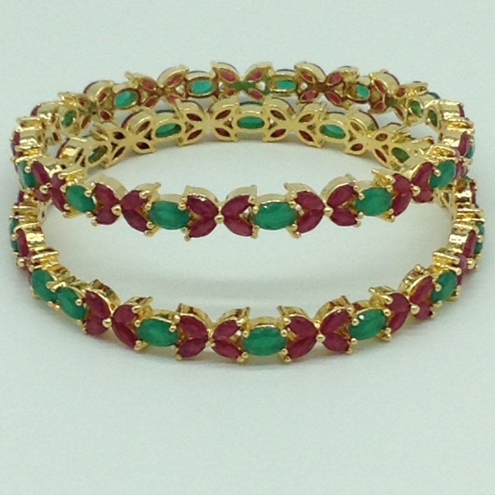 Red,Green CZ Fancy Bangles JBG0325