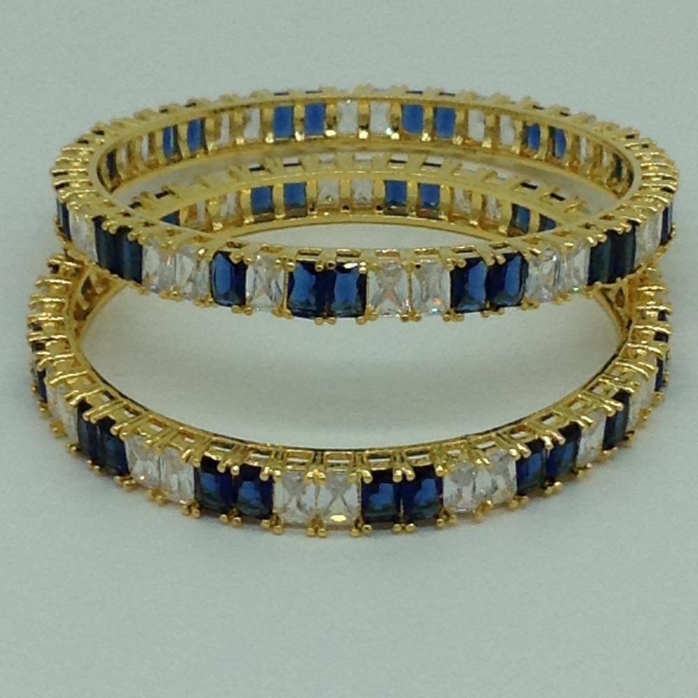 White and Blue CZ Fancy Bangles JBG0318