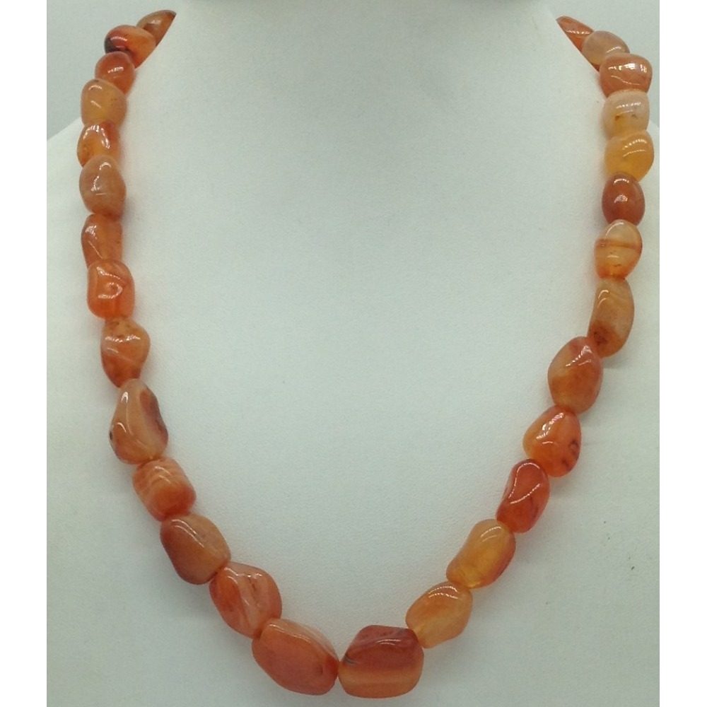 Natural Brown Semi Oval Tumbles Mala JSS0158