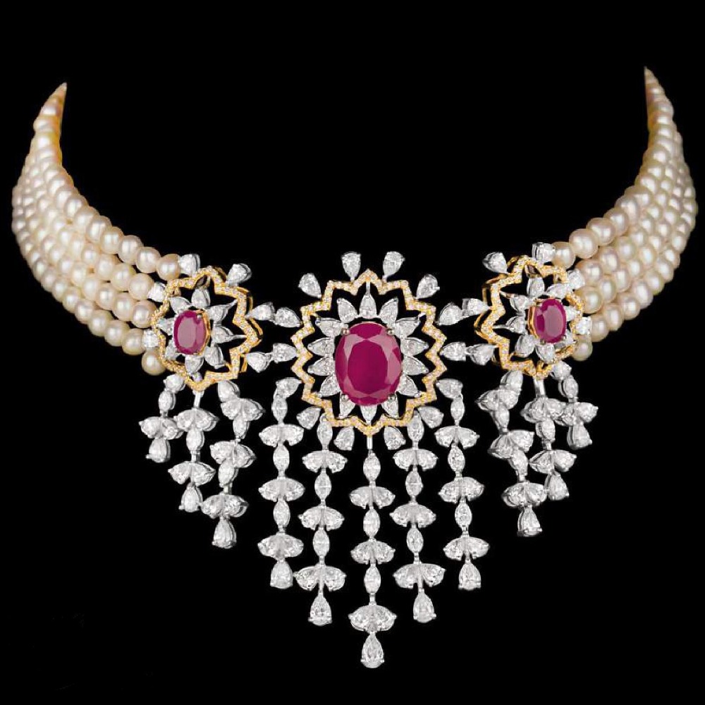 Diamonds and Ruby Pendent JSJ0190